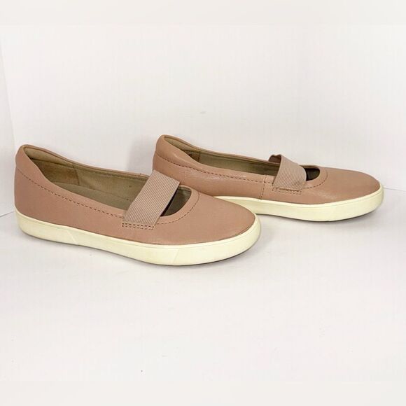 Naturalizer Mai Mary Jane Leather Sneaker Elastic Strap Blush Pink Nude 8.5WW - Picture 1 of 16